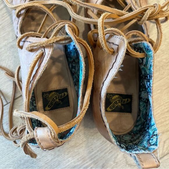 Freebird by Steven Peace Shoe Sandal Lace Up Leather Natural Women’s Size 9 - Picture 10 of 10